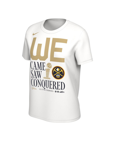 Nike Women's  White Denver Nuggets 2023 Nba Finals Champions Celebration Parade T-shirt In White