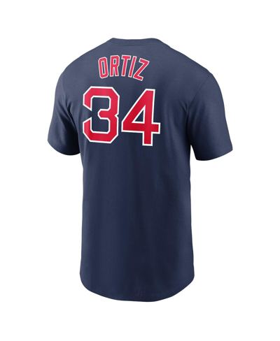 Nike Men's  David Ortiz Navy Boston Red Sox Name And Number Logo T-shirt In Navy