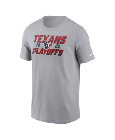 Shop Nike Men's  Gray Houston Texans 2023 Nfl Playoffs Iconic T-shirt