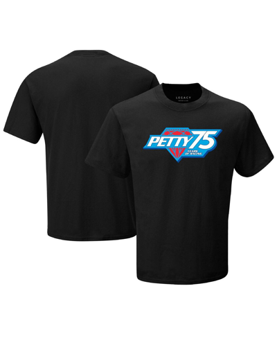 Shop Legacy Motor Club Team Collection Men's  Black Richard Petty 75th Anniversary Logo T-shirt