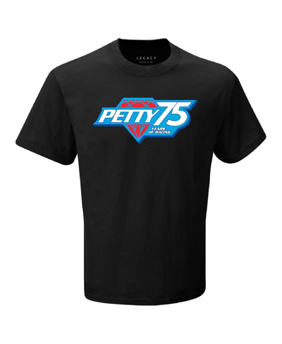 Legacy Motor Club Team Collection Men's  Black Richard Petty 75th Anniversary Logo T-shirt In Black