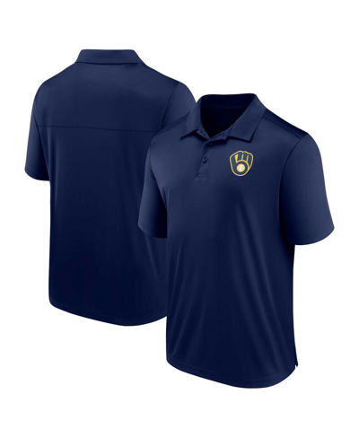 Shop Fanatics Men's  Navy Milwaukee Brewers Logo Polo Shirt