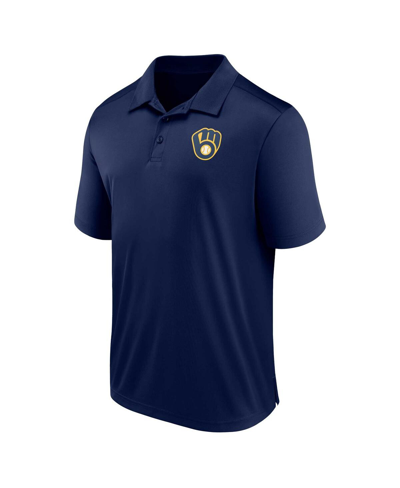 Shop Fanatics Men's  Navy Milwaukee Brewers Logo Polo Shirt