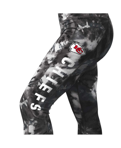 Shop Msx By Michael Strahan Women's  Black Kansas City Chiefs Aubrey Tie-dye Leggings