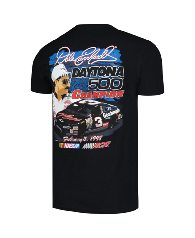 Checkered Flag Sports Men's  Black Dale Earnhardt 1998 Daytona 500 Champion Anniversary T-shirt In Black