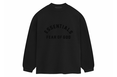 Pre-owned Fear Of God Essentials Heavy Jersey Longsleeve Tee Jet Black