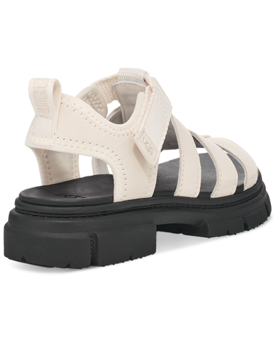 Shop Ugg Kids Ashton Mixed-media Multi-strap Lug-sole Sandals In Mangosteen