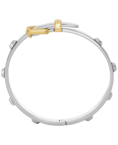 Shop Michael Kors Two-tone Colby Buckle Bangle Bracelet