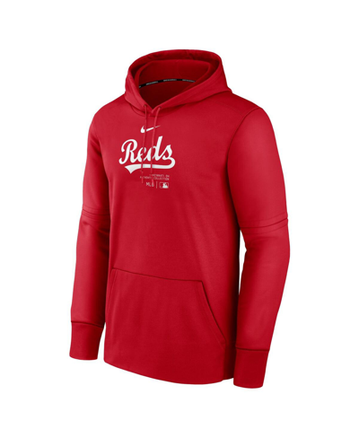 Shop Nike Men's  Red Cincinnati Reds Authentic Collection Practice Performance Pullover Hoodie