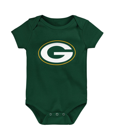 Shop Outerstuff Baby Boys And Girls Green, Gold, Heather Gray Green Bay Packers Born To Be 3-pack Bodysuit Set In Green,gold,heather Gray