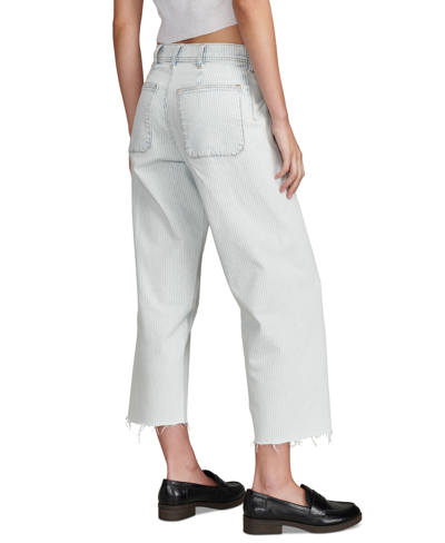 Lucky Brand Stripe High Waist Wide Leg Jeans In Trackline