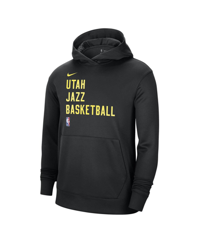 Nike Men's And Women's  Black Utah Jazz 2023/24 Performance Spotlight On-court Practice Pullover Hood In Black