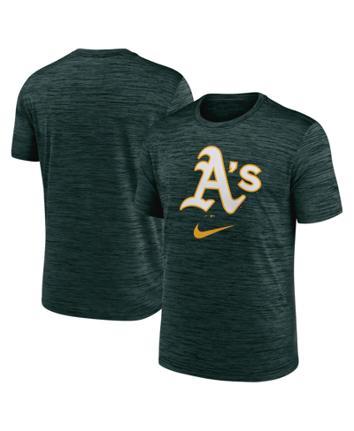 Shop Nike Men's  Green Oakland Athletics Logo Velocity Performance T-shirt