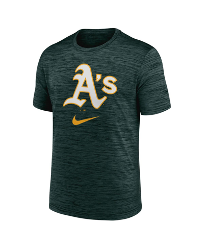 Shop Nike Men's  Green Oakland Athletics Logo Velocity Performance T-shirt