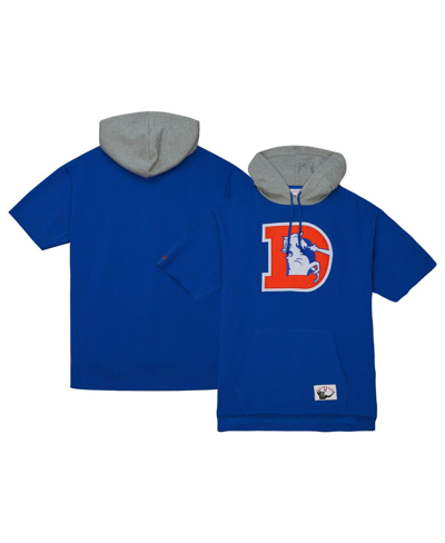 Mitchell & Ness Men's  Royal Denver Broncos Postgame Short Sleeve Hoodie In Royal