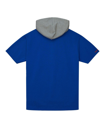 Mitchell & Ness Men's  Royal Denver Broncos Postgame Short Sleeve Hoodie In Royal