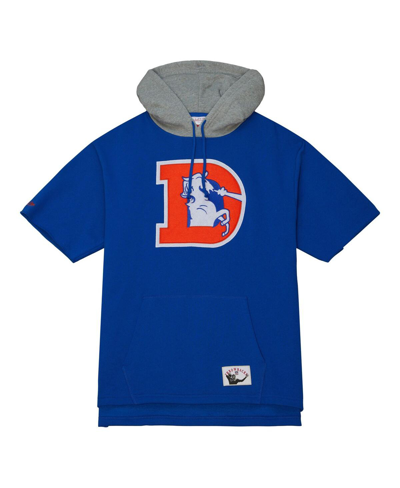 Mitchell & Ness Men's  Royal Denver Broncos Postgame Short Sleeve Hoodie In Royal