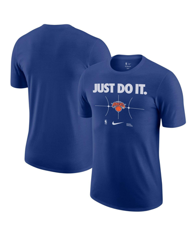 Shop Nike Men's  Blue New York Knicks Just Do It T-shirt