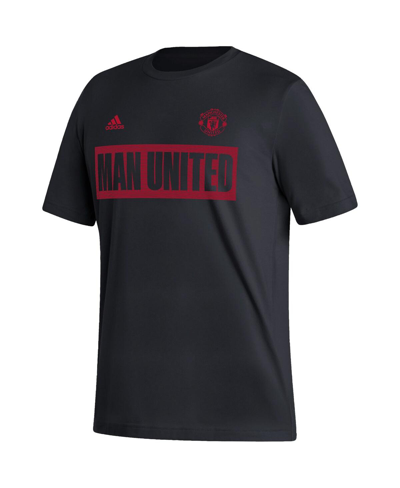 Shop Adidas Originals Men's Adidas Black Manchester United Culture Bar T-shirt