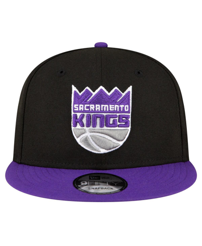 New Era Men's  Black, Purple Sacramento Kings Official Team Color 2tone 9fifty Snapback Hat In Black,purple