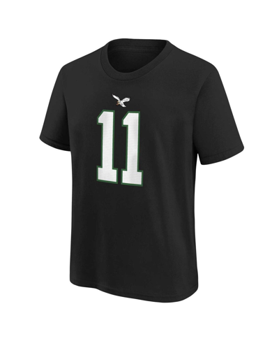 Nike Big Boys And Girls  A.j. Brown Black Philadelphia Eagles Player Name And Number T-shirt In Black