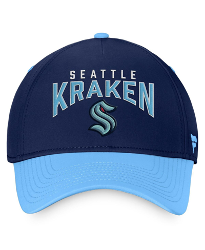 Fanatics Branded Deep Sea Blue/light Blue Seattle Kraken Fundamental 2-tone Flex Hat In Deep Sea Blue,light Blue