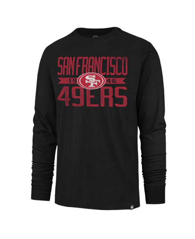 Shop 47 Brand Men's ' Black Distressed San Francisco 49ers Wide Out Franklin Long Sleeve T-shirt