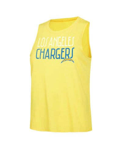 Concepts Sport Women's  Royal, Gold Distressed Los Angeles Chargers Muscle Tank Top And Pants Lounge In Royal,gold