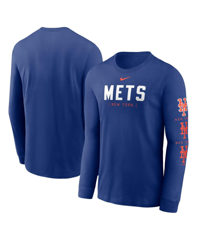 Shop Nike Men's  Royal New York Mets Repeater Long Sleeve T-shirt