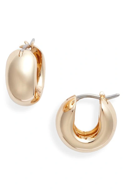 Shop Jenny Bird Chubby Huggie Hoop Earrings In High Polish Gold