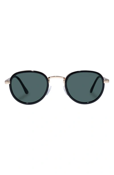 Shop Aire Cygnus 46mm Round Sunglasses In Black / Gold