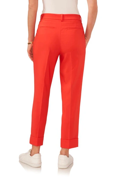 Shop Vince Camuto Cuff Crop Pants In Tulip Red
