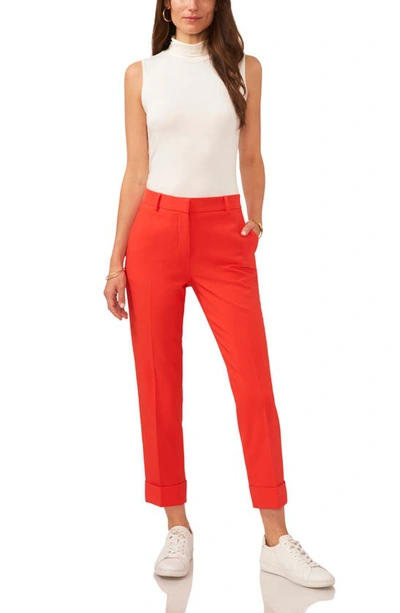 Shop Vince Camuto Cuff Crop Pants In Tulip Red