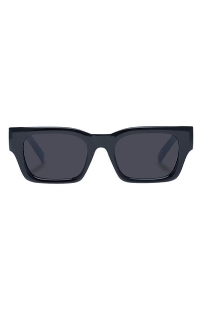 Shop Le Specs Shmood 52mm Rectangular Sunglasses In Black