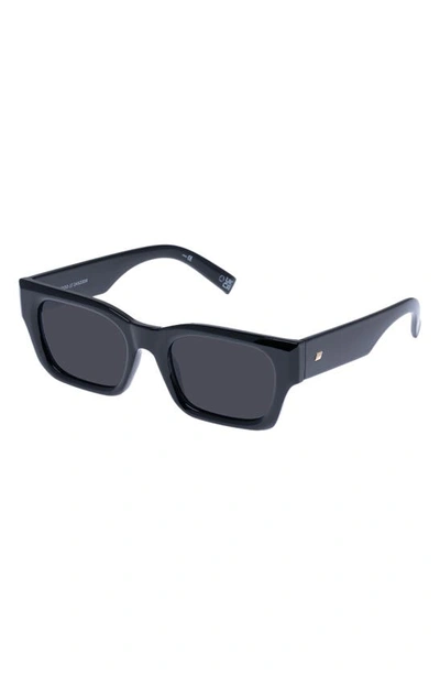 Shop Le Specs Shmood 52mm Rectangular Sunglasses In Black