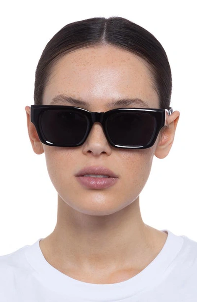 Shop Le Specs Shmood 52mm Rectangular Sunglasses In Black