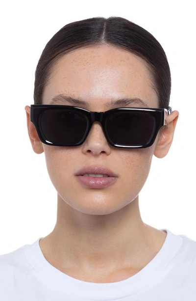 Le Specs Shmood 52mm Rectangular Sunglasses In Black