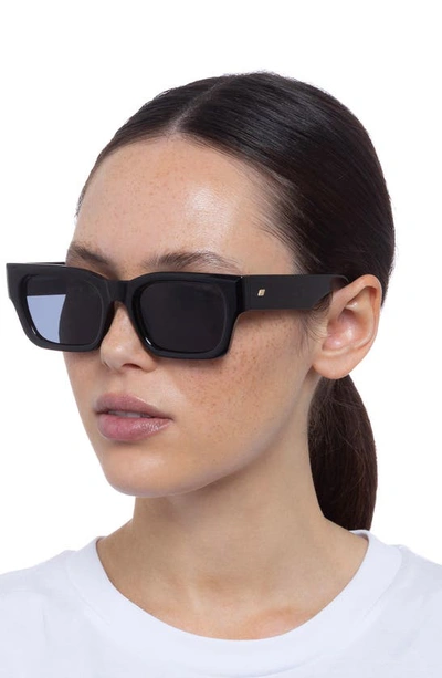 Shop Le Specs Shmood 52mm Rectangular Sunglasses In Black