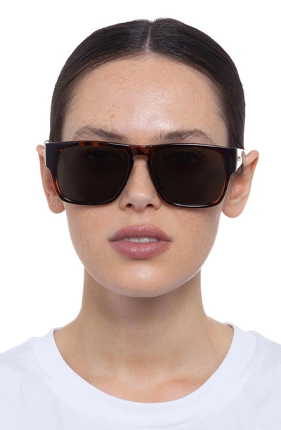 Shop Le Specs Transmission 56mm D-frame Sunglasses In Tort