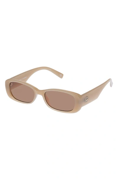 Shop Le Specs Unreal 52mm Rectangular Sunglasses In Latte