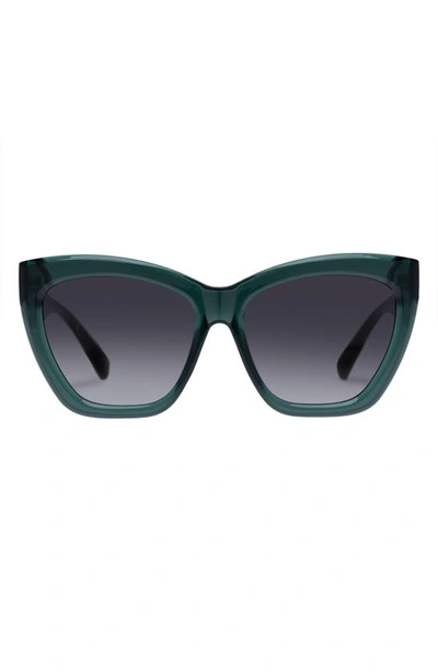 Shop Le Specs Vamos 57mm Cat Eye Sunglasses In Emerald Green