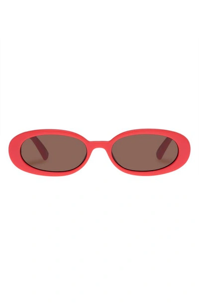Shop Le Specs Outta Love 51mm Oval Sunglasses In Electric Orange