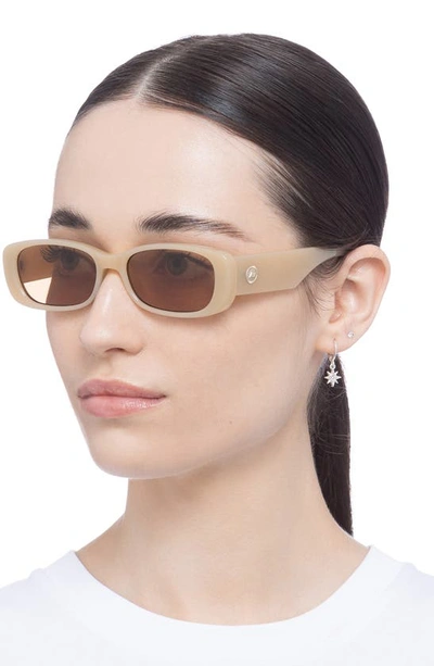 Shop Le Specs Unreal 52mm Rectangular Sunglasses In Latte