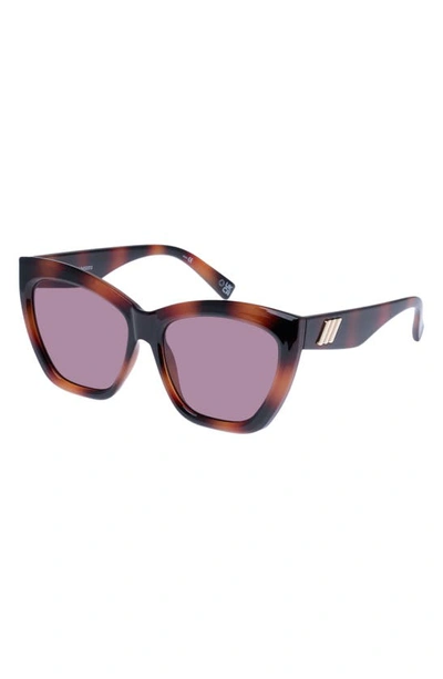 Shop Le Specs Vamos 57mm Cat Eye Sunglasses In Tort