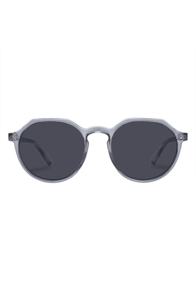 Shop Le Specs Speed Of Night 51mm Round Sunglasses In Pewter