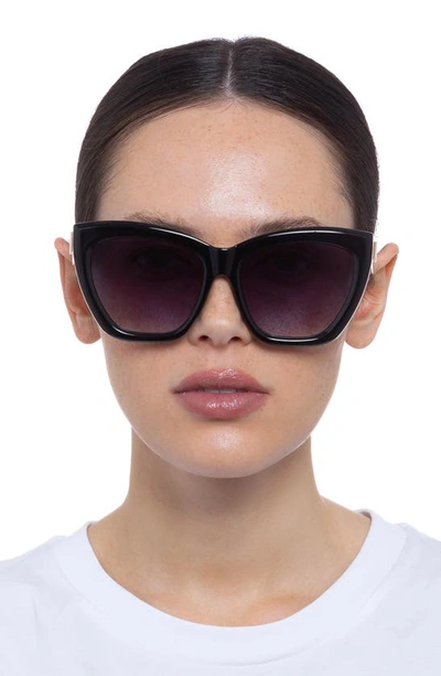 Shop Le Specs Vamos 57mm Cat Eye Sunglasses In Black