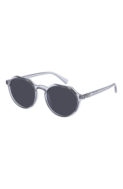 Shop Le Specs Speed Of Night 51mm Round Sunglasses In Pewter
