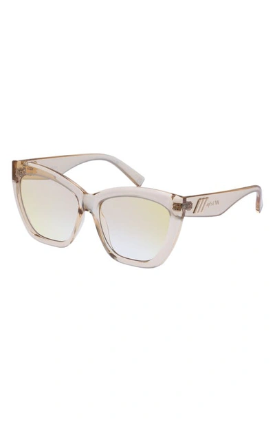 Shop Le Specs Vamos 57mm Cat Eye Sunglasses In Champagne