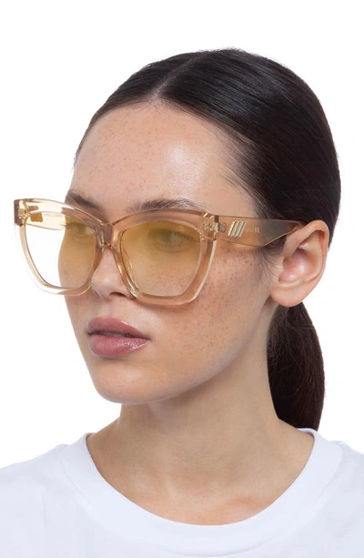 Shop Le Specs Vamos 57mm Cat Eye Sunglasses In Champagne