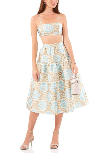 Shop 1.state Print Tiered A-line Skirt In Blue River